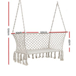 swing chair for two people cream
