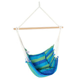 Blue and green swing chair