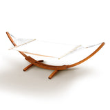 Double hammock with wooden stand