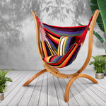 Multicoloured hammock with stand