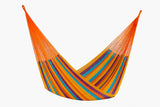 King sized cotton hammock in orange, three person hammock, extra large hammock australia