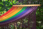 Woven hammock australia in rainbow colour